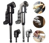Adaptador de taladro de ángulo recto de 105 grados, universal, resistente a la corrosión, fácil de instalar, vástago hexagonal giratorio, accesorio de taladro angular Short plata