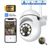 Cámara IP Wifi de 3 MP para exteriores, nueva cámara de seguridad inalámbrica con zoom digital 4x, visión nocturna a todo color y seguimiento inteligente con IA, 2024 2MPNO SD Card