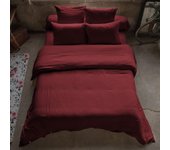 Housse de couette 240x260 cm en Gaze de coton Lie De Vin 240 x 260 cm rojo