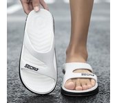 Zapatillas Hombre Ropa Exterior Moda Sandalias Casuales Fondo Suave Zapatos De Playa Al Aire Libre Una Zapatillas 45 blanco
