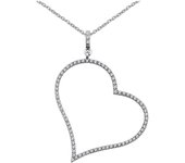 Altesse [M1178] - Collier argent 'Love' blanc argenté (rhodié) - 50x36 mm blanco