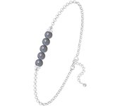 Lily-Crystal [R0952] - Bracelet argent artisanal 'Mineralia' labradorite argenté - 20x4 mm gris