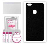 apgo Protective Skin Sticker for the back compatible with Huawei P10 Lite, Wrap Film, Foil, Vinyl - Pattern Matte Black