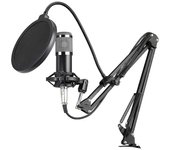 Micrófono de condensador profesional BM800 Equipo de transmisión en vivo de podcast Juego de micrófono USB Micrófono de estudio con soporte de brazo Equipo de grabación de música plata