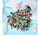 1 bolsa de cuentas de piedra natural de colores vibrantes con agujeros perforados para hacer joyas, pulseras, collares y accesorios