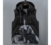 Chaleco cálido de invierno de talla grande M-8XL para hombre, ropa de abrigo con capucha, chaquetas sin mangas de moda 2024, parkas gruesas informales para hombre M negro