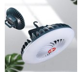 Fan que acampa portátil con el mini ventilador de escritorio plegable de la linterna LED del trípode USB recargable 2400mAh 1