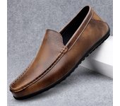 Zapatos de conducción nuevos y de moda para hombre, mocasines livianos que combinan con todo, calzado sin cordones para hombre, zapatos casuales para hombre, zapatos planos para caminar al aire libre en verano para hombre 37 marrón