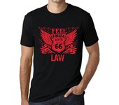 Camiseta vintage para hombre Camiseta gráfica Feel The Law Deep Black Red Text XS negro