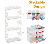 Estante para vinos Organizador de botellas de agua Gran capacidad Apilable Fácil montaje Organizador que ahorra espacio Estante para vinos de encimera A