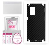 apgo Protective Skin Sticker for the back+sides compatible with Realme 8 5G, Full Wrap Film, Foil, Vinyl - Pattern Carbon Black