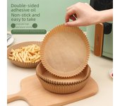 Platos redondos de papel de silicona absorbentes de aceite para freidoras de aire y hornos.