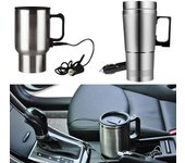 Hervidor eléctrico de agua para coche, 300/450 ml, 12 V/24 V, para agua, café, leche, taza de acero inoxidable, para camping, calentador térmico, T H9H3