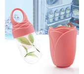 Rodillo de hielo portátil para cara, masajeador facial de hielo reutilizable para mujeres y niñas, elimina la hinchazón Facial color rosa