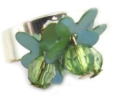 Les Trésors De Lily [R6701] - Bague de pied 'Scarlett' vert - 15 mm verde