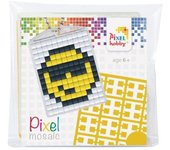 Pracht Creatives Hobby P23022 Juego de medallón con diseño de sonrisa de píxeles, llavero y colgante, regalo para niños y niñas