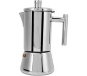 Cafetera de acero inoxidable pulida para cocina de inducción. 200ml for 4 Cups