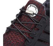 N.º 8 Cordones elásticos reflectantes para zapatos que no se atan, para zapatillas, botas, cordones redondos sin cordones, para niños y adultos, bandas de goma para atar rápidamente los zapatos Black