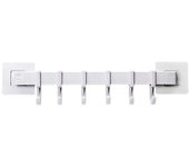 Perchero de pared con ganchos antiperforación, multifunción, para dormitorio, baño y entrada, color blanco albaricoque