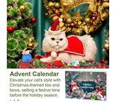 Calendario de adviento para gatos, caja sorpresa interactiva con cuenta regresiva, juguetes para burlarse de los gatos, collares con pajarita, accesorios navideños para gatos, 12/24 B