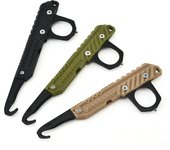 Minicuchillo plegable para desembalaje, herramienta multiusos para supervivencia al aire libre, punzón multifuncional, cortador de cajas, cono para ventana rota, herramientas EDC para acampar negro