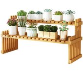 Soporte de bambú para plantas, estante de escritorio para flores, para interior y exterior, hogar, patio, césped y jardín. Large