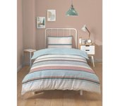 Parure de couette  Scandi Stripe  100% Coton / 57 Fils/cm² - Parure de couette 140 x 200 cm + 1 Taie d'oreiller 63 x 63 cm