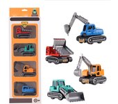 1/64 Aleación Coche Miniatura Vehículo de Ingeniería Juguete Avión Modelo Niño Niños Juguete Regalo de Cumpleaños 1/64:7.5*4*3.6cm,4Pack