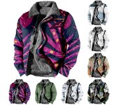 Abrigo grueso con botones de manga larga y estampado informal de Halloween para hombre XXL verde