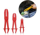 3 unids/set alicates de plástico manos libres abrazadera de manguera ajustable sellado freno línea de combustible abrazadera de corte herramientas de reparación de tuberías de agua de coche rojo