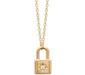 Les Trésors De Lily [R7714] - Collar chapado en oro 'Cléopatra' oro blanco (candado de sol) - 15x9mm blanco