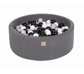 Piscina de bolas redonda con bolas MeowBaby® Baumwolle, Dunkelgrau 90x30 cm