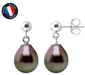 Pendientes - PERLINEA - Cometa - Perlas de Tahití 8-9 mm - Oro Blanco - AAA+