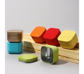 Mini tarros portátiles cuadrados y redondos, lata de aluminio multifunción para té, condimento de flores, caja de embalaje de dulces sellada, herramientas de cocina, 1 ud. azul