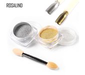 ROSALIND uñas arte brillo pigmento en polvo Gel polaco espejo manicura destellos para uñas decoraciones UV cromo holográfico uñas