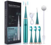 Limpiador dental ultrasónico 6 en 1, raspador, eliminador de sarro, cepillo de dientes eléctrico, limpiador sónico de placa dental, limpiador de dientes