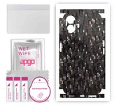 apgo Protective Skin Sticker for the back+sides compatible with Nothing Phone 2, Full Wrap Film, Foil, Vinyl - Pattern Carbon Black Pixel