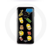 Coque pour Samsung Galaxy S9 plus Les Simpson autocollants fond noir