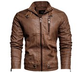 Nuevas chaquetas de cuero para hombre de otoño e invierno, chaqueta de PU de alta calidad, traje de motocicleta, chaqueta, moda masculina y genial 5XL