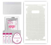 apgo Protective Skin Sticker for the back+sides compatible with Samsung Galaxy S10e, Full Wrap Film, Foil, Vinyl - Pattern White Fabric
