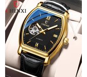 Nuevo Reloj de lujo para hombre de la mejor marca con caja, reloj hueco cuadrado automático a la moda para hombre, relojes mecánicos resistentes al agua para hombre