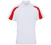 AWDis Just Cool Polo de manga corta con panel en contraste para hombre S negro/coche de bomberos rojo