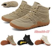 Botas de nieve de invierno para hombres y mujeres, zapatos de algodón que mantienen el calor, zapatos de senderismo al aire libre, botas de tobillo altas cálidas de felpa, zapatillas de deporte para hombre 36 negro