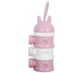 Contenedor de leche en polvo portátil independiente con capas a prueba de fugas, dispensador de bocadillos de gran capacidad, color rosa color rosa
