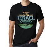 Camiseta vintage para hombre Camiseta gráfica Mountain Explorer Israel Deep Black XS negro