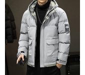 Chaqueta de algodón para hombre, chaqueta de algodón de plumón, chaqueta de invierno para jóvenes, nueva chaqueta de algodón gruesa y cálida, abrigo de invierno para hombre L azul claro