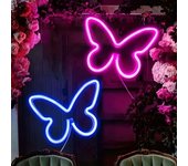 1 letrero de neón LED con forma de mariposa, luz nocturna mini de neón novedosa alimentada por USB y batería, decoración de pared para fiesta en la habitación de los niños
