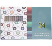 Set de Lápices de Colores Sin Madera Portátil Multifuncional Pigmento a Base de Aceite 24 Lápices de Colores Sin Madera