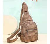 Bolso bandolera de piel suave para mujer azul