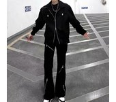 Pantalones vaqueros desgastados estilo americano para hombre, de otoño, holgados, de pierna recta, informales, de pierna ancha S negro